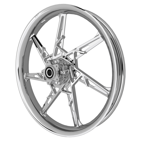 PS-4 custom motorycycle wheel in chrome