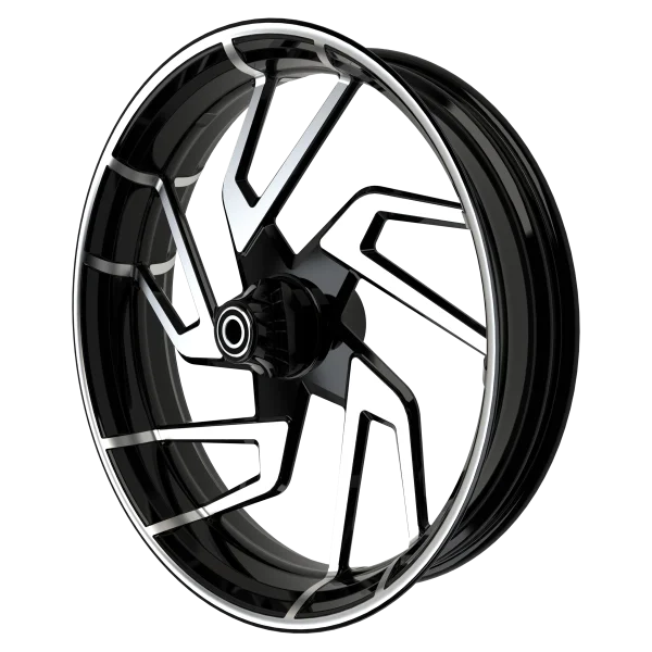 OG-16 Bulldog custom motorycycle wheel in black contrasting cut