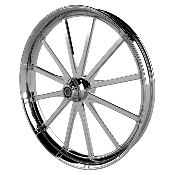 Centerfold custom motorycycle wheel in chrome