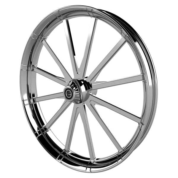 Centerfold custom motorycycle wheel in chrome