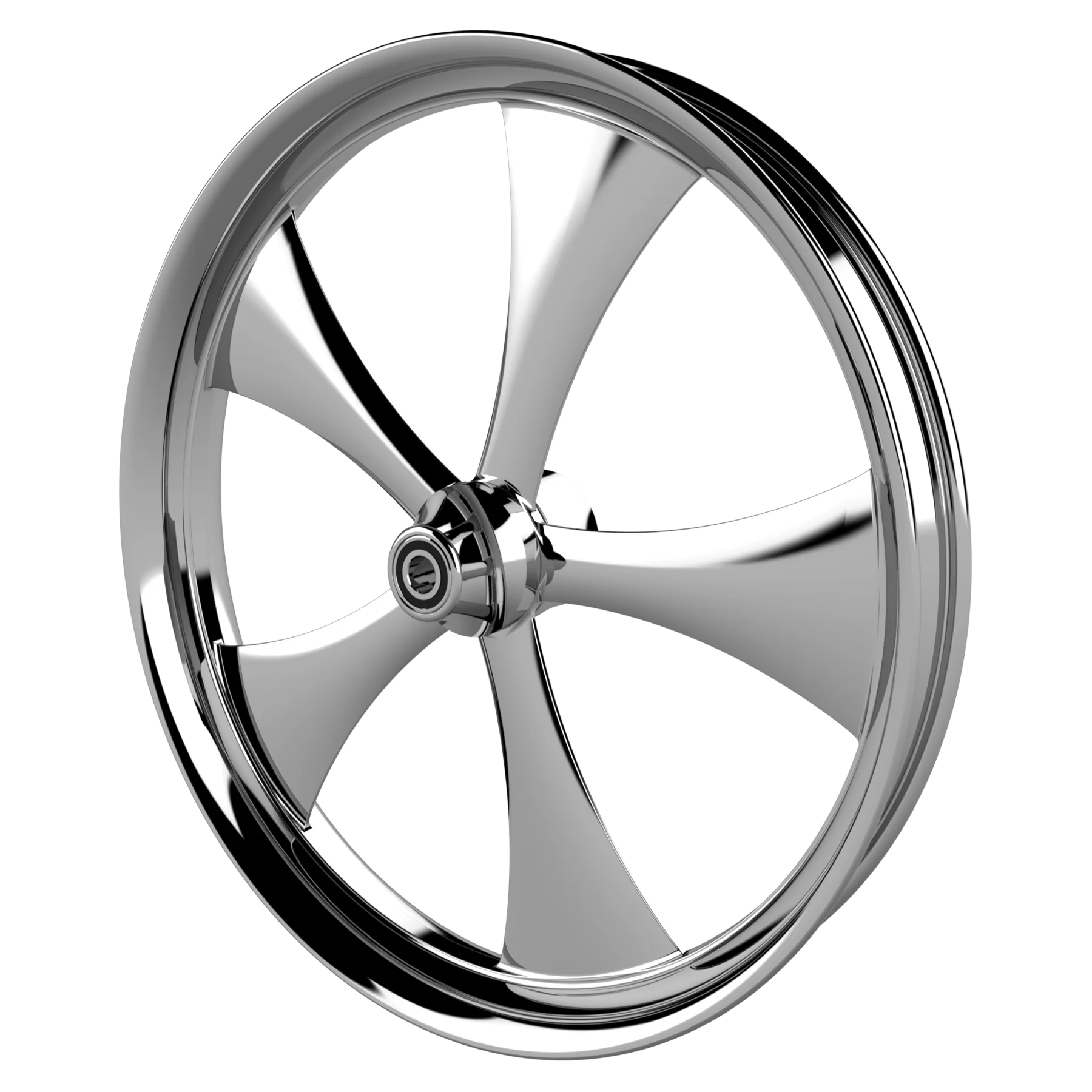 Classic custom motorycycle wheel in chrome