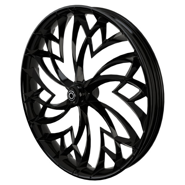 Crusade 3D custom motorycycle wheel in black