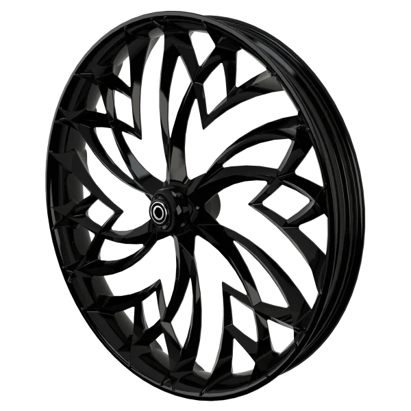 Crusade 3D custom motorycycle wheel in black