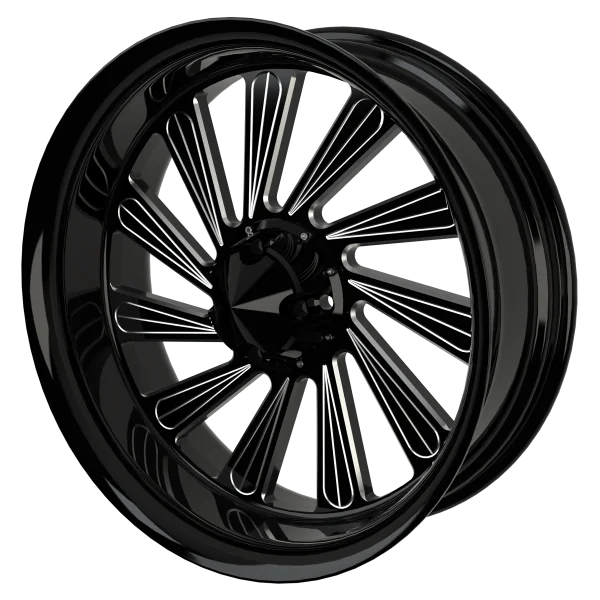 Derailed 20" Trike custom motorcycle wheel in black contrasting cut
