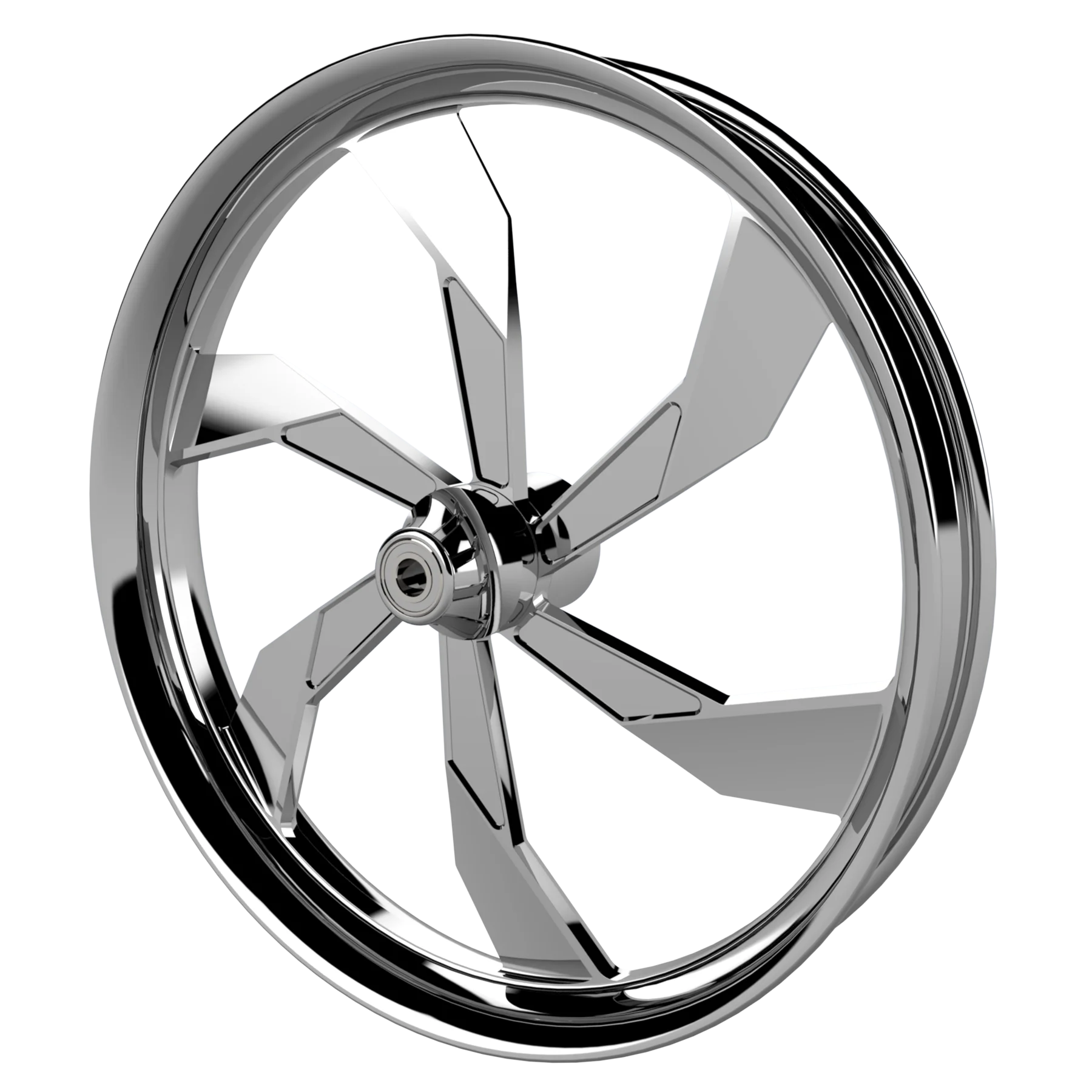 F22 custom motorycycle wheel in chrome