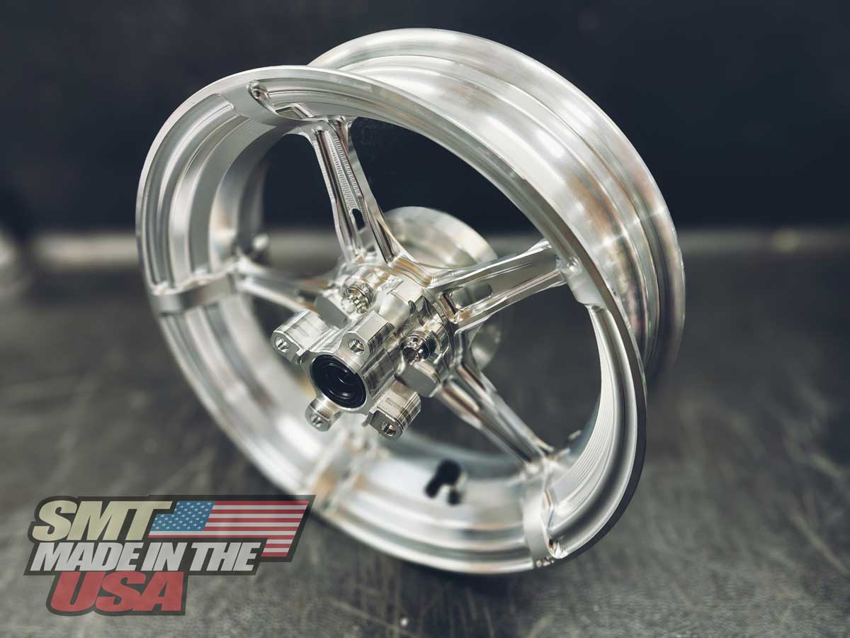 Small bore custom motorcycle wheel by SMT