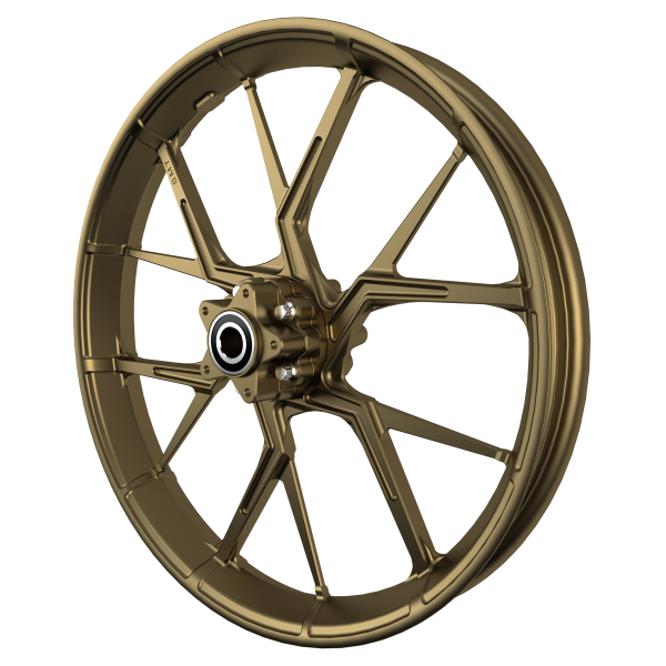 PS-2 custom motorycycle wheel in bronze