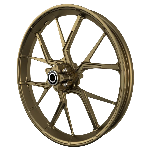 PS-2 custom motorycycle wheel in bronze