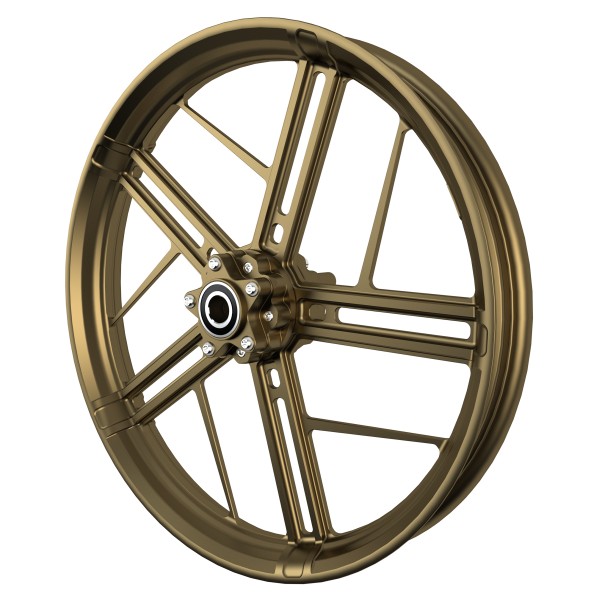 PS-1 custom motorycycle wheel in bronze