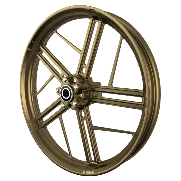 PS-1 custom motorycycle wheel in bronze
