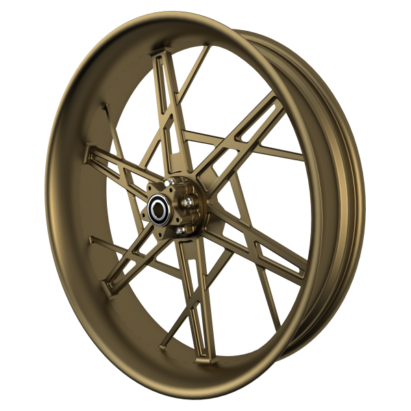 PS-6 Bulldog custom motorycycle wheel in bronze