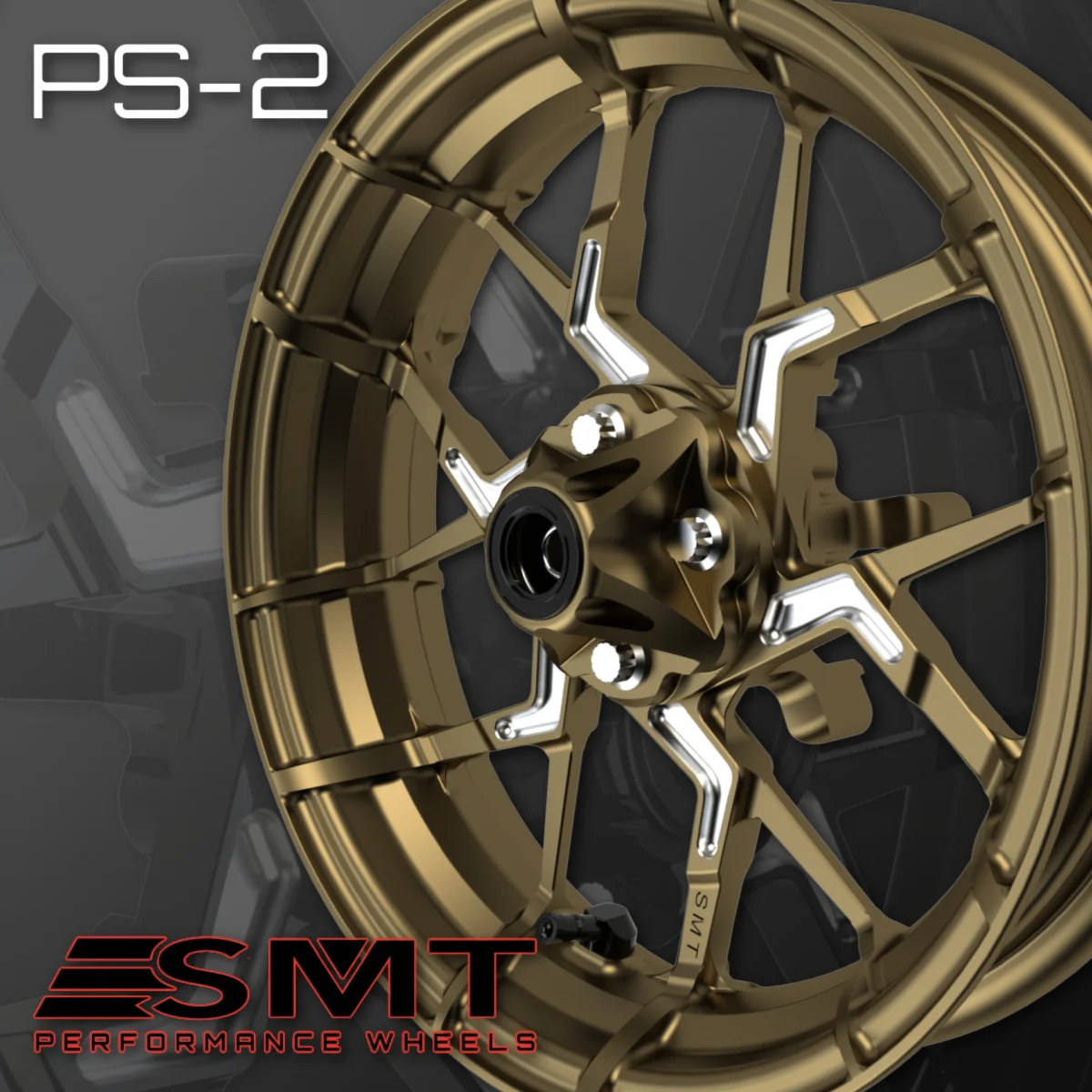PS2 Custom Mini Motorcycle Wheel in Bronze Contrasting Cut