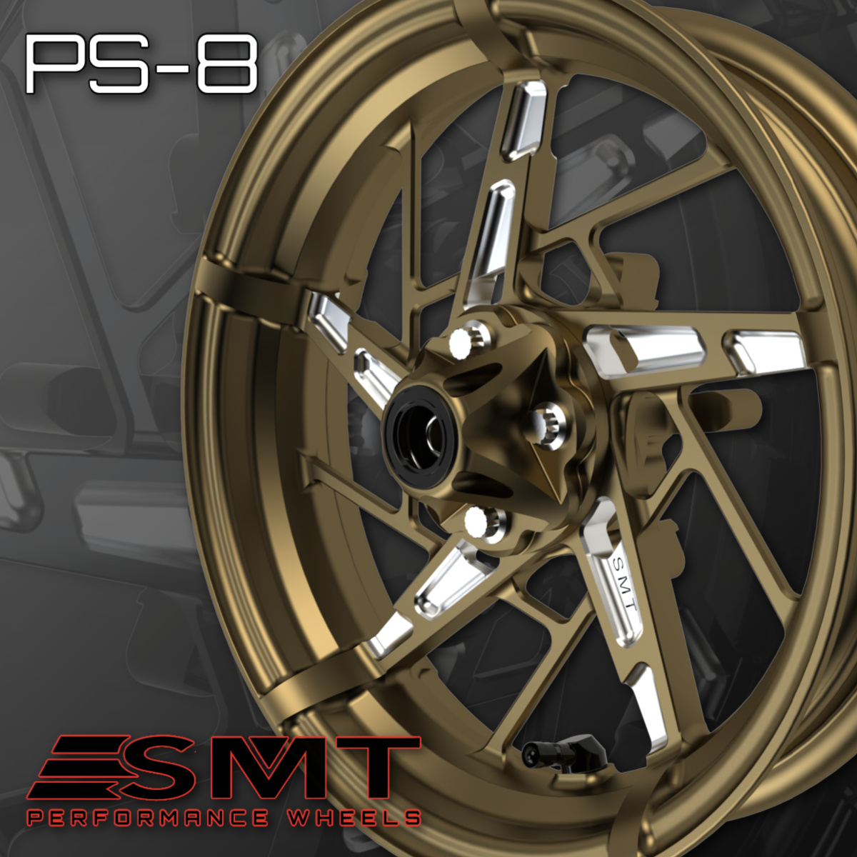 PS8 Custom Mini Moto Wheel in Bronze Contrasting Cut