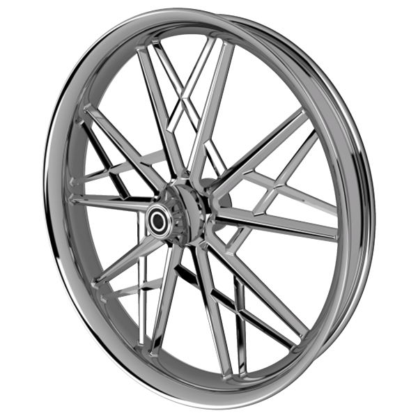 Stiletto custom motorycycle wheel in chrome