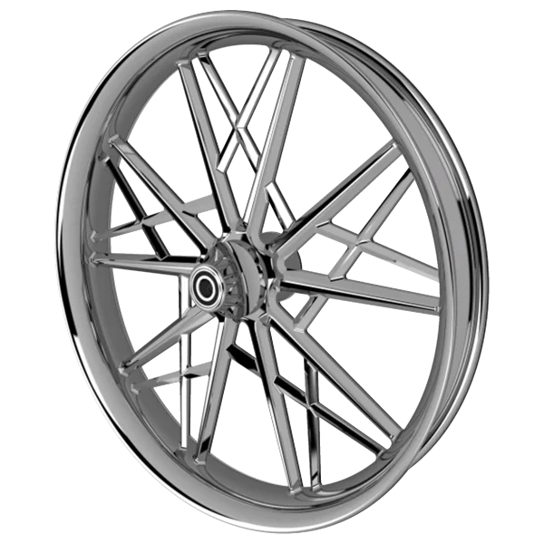 Stiletto custom motorycycle wheel in chrome
