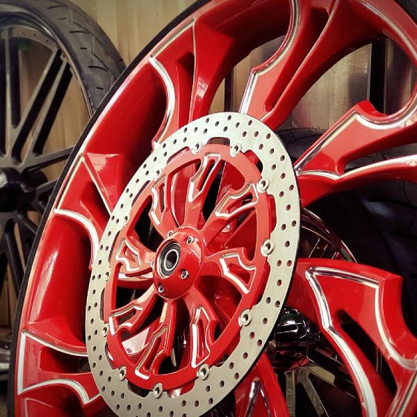 3D Guinzu Red Double Cut 1 Motorcycle wheel gallery image 1200 x 1200