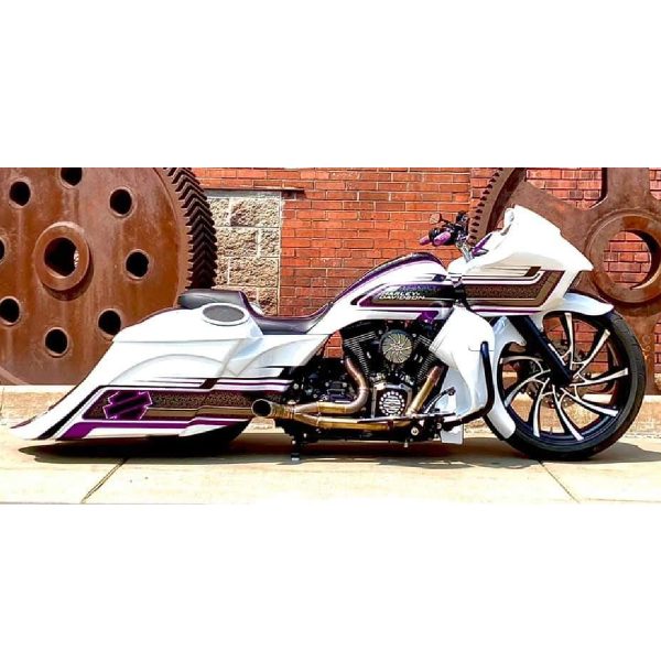 Black Double Cut 3D XR9 Harley Road Glide Motorcycle Wheel gallery image 3 1200 x 1200