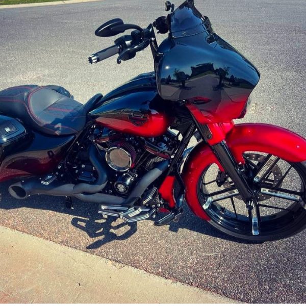 Black Double Cut PS1 Harley Street Glide Bagger Motorcycle Wheel gallery image 9 1200 x 1200