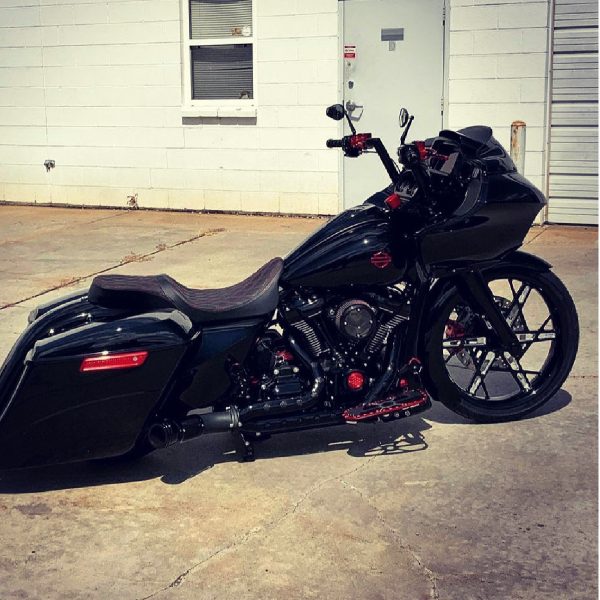 Black Double Cut SMT PS6 Harley Road Glide Performance Bagger Motorcycle Wheel gallery image 9 1200 x 1200