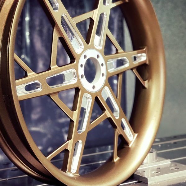 Bronze Double Cut PS6 Performance Motorcycle Wheel gallery image 2 1200 x 1200
