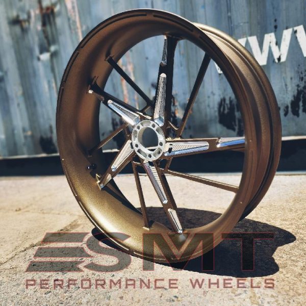 Bronze Double Cut SMT PS8 Performance Motorcycle Wheel gallery image 1 1200 x 1200