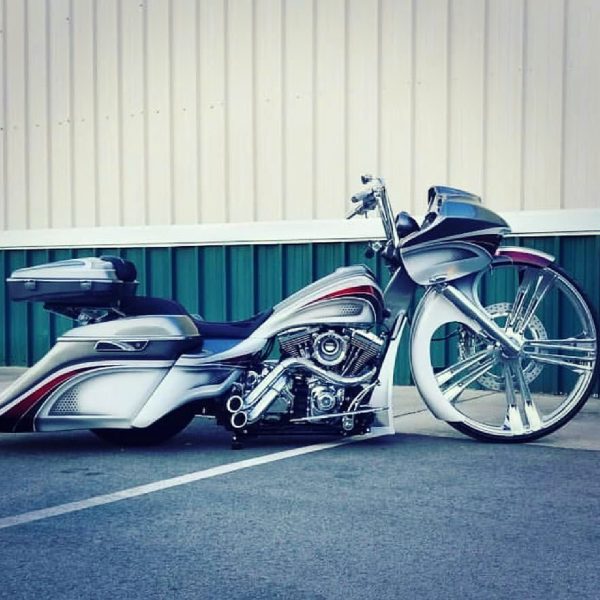 Chrome 3D Sinful Harley Road Glide Motorcycle Wheel gallery image 2 1200 x 1200