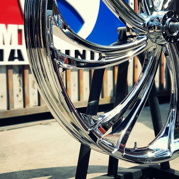 Chrome 3D V Arm Motorcycle Wheel gallery image 3 1200 x 1200
