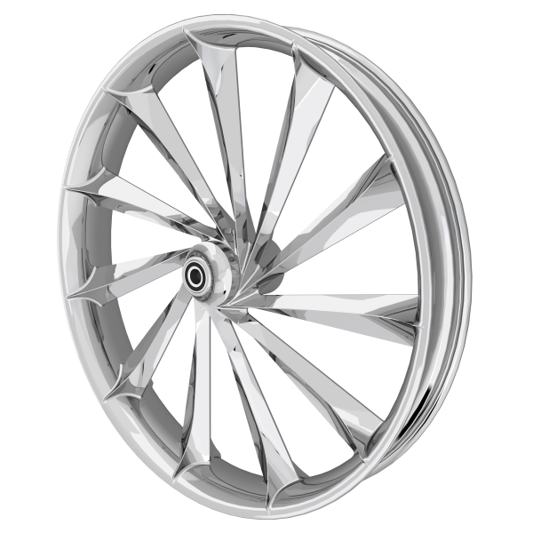 Maverick 3D custom motorycycle wheel in chrome