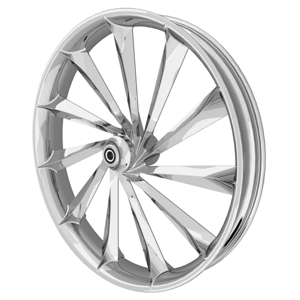 Maverick 3D custom motorycycle wheel in chrome