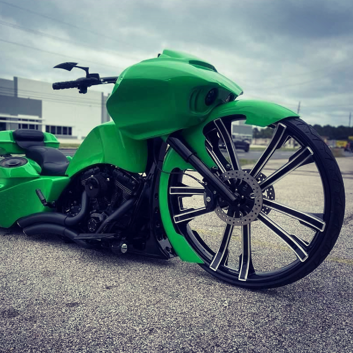 SMT Custom Harley Syndicate 3D Black Double Cut Bagger Road Glide Wheel