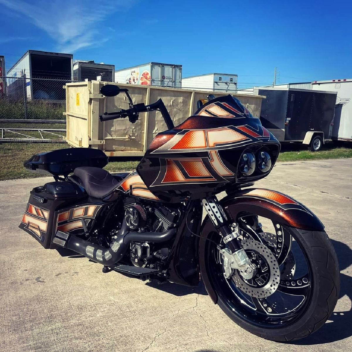 SMT Custom Harley Super Sonic Black Double Cut Road Glide Motorcycle Wheel