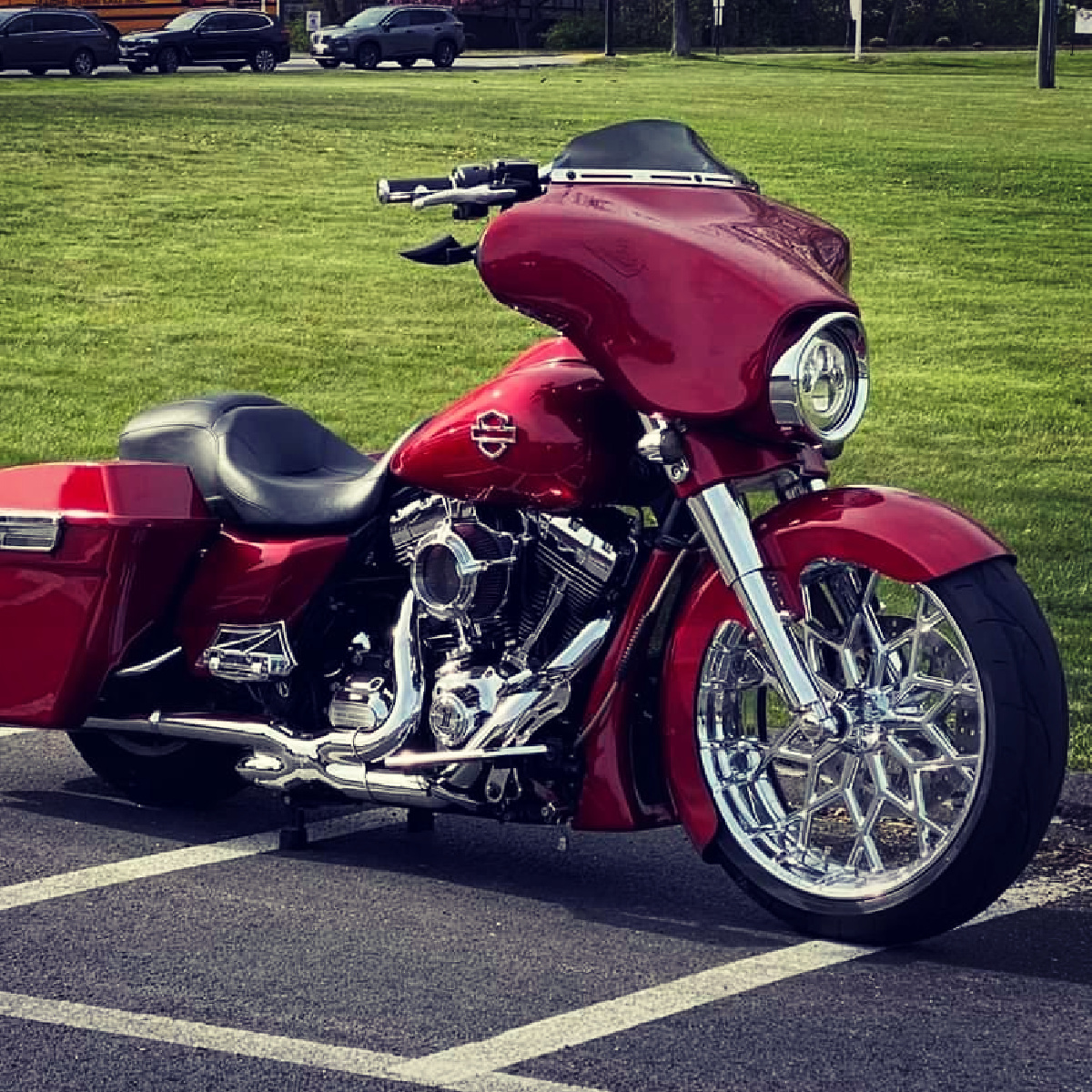 V-Twin Manufacturing Chrome Spool 21 X 1.85 40 Spoke Front Flat Rim Wheel – Harley Chopper Bobber XL