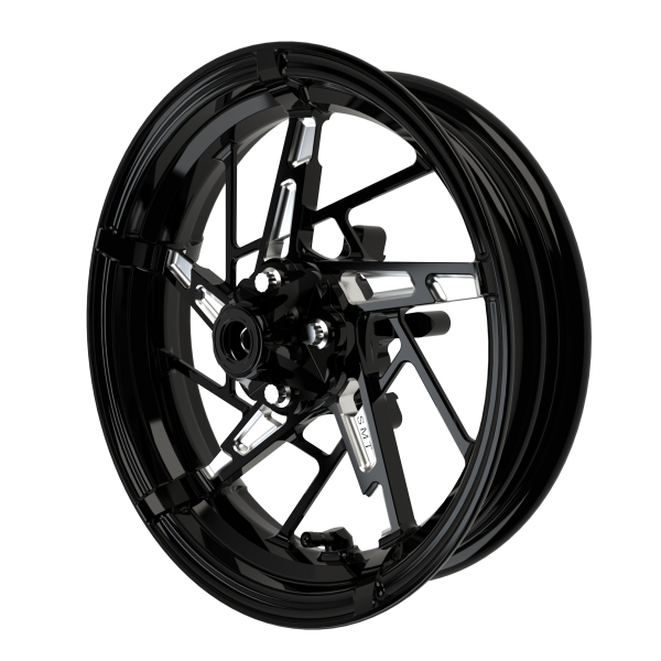 PS.08 v1 Mini Moto Wheel Set in black double cut
