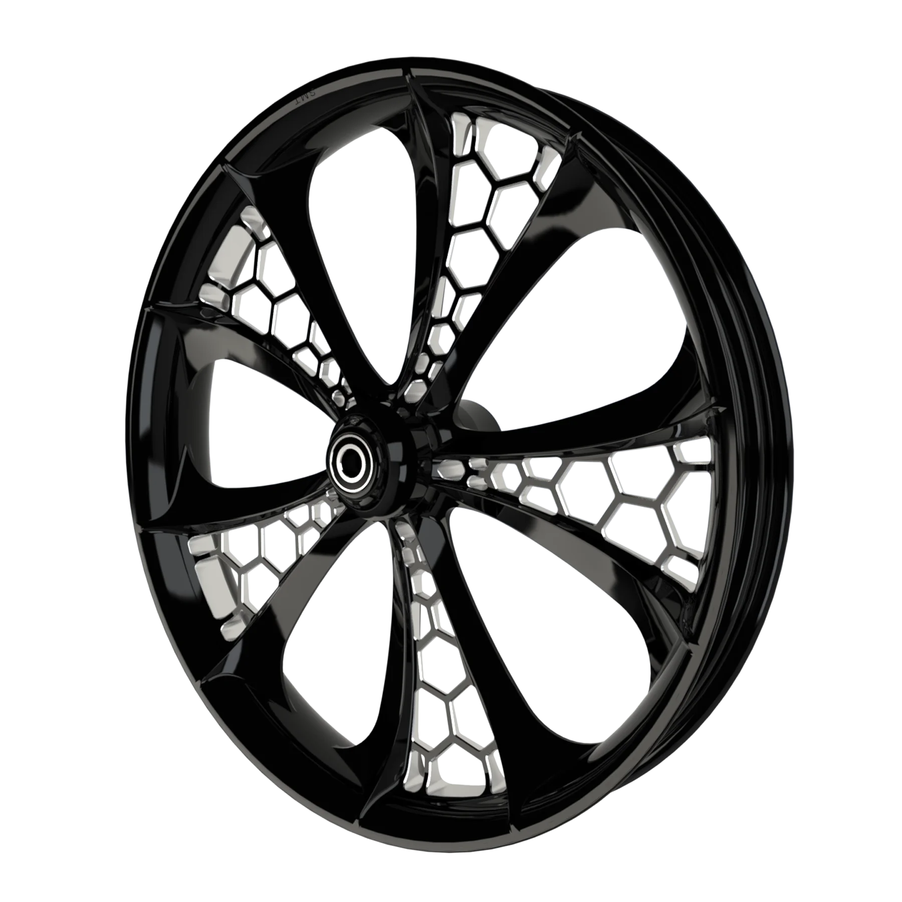 Hive 3D custom motorcycle wheel in black double cut