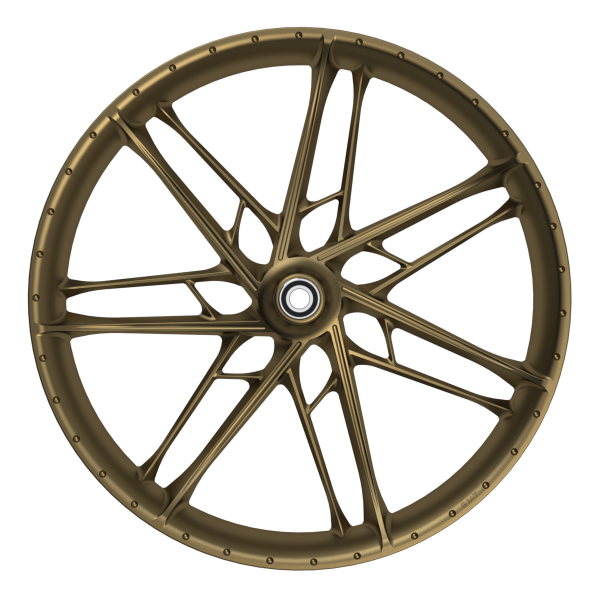 Gran Sport 3D custom motorcycle wheel in bronze