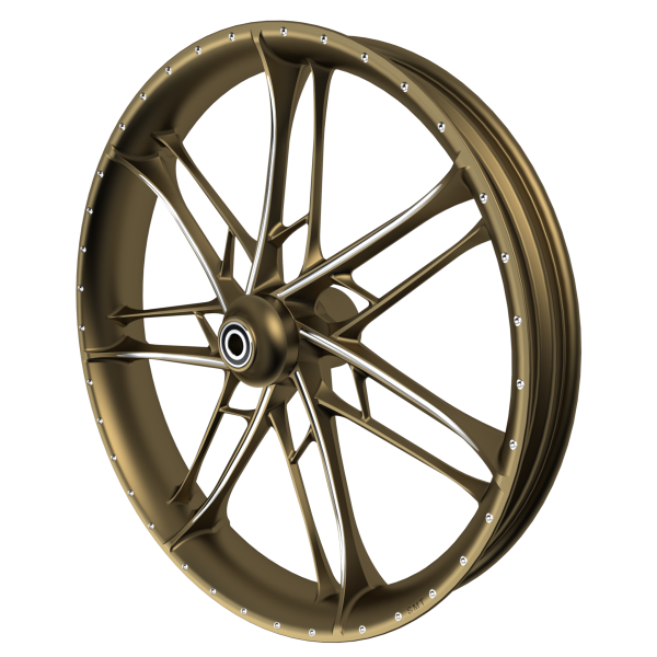 Gran Sport 3D custom motorcycle wheel in bronze double cut