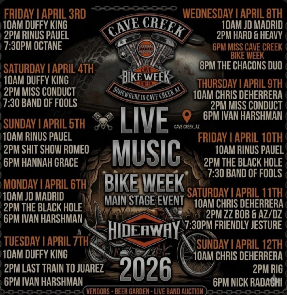 Cave Creek Arizona Bike Week 2026 - event dates