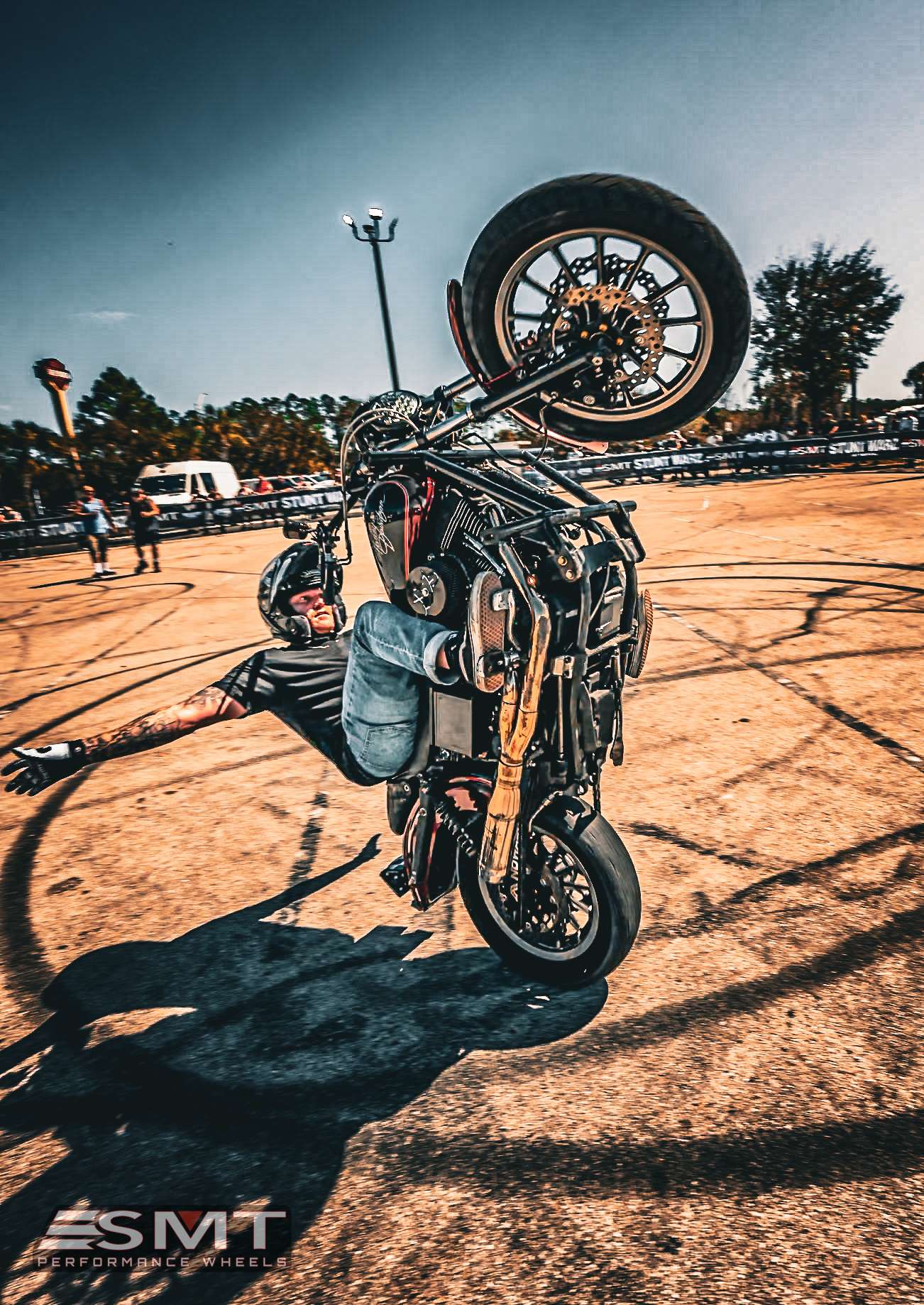 motorcycle balance point wheelie stunt riding